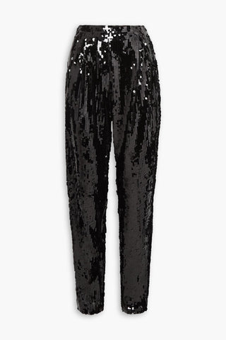 ISABEL MARANT TITIANE SEQUINED MESH TAPERED PANTS - Size 36