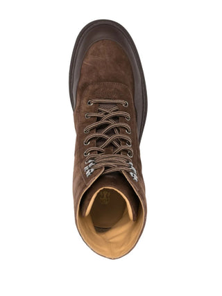 Brunello Cucinelli Brunello Cucinelli Suede Combat Boots with Lug Sole