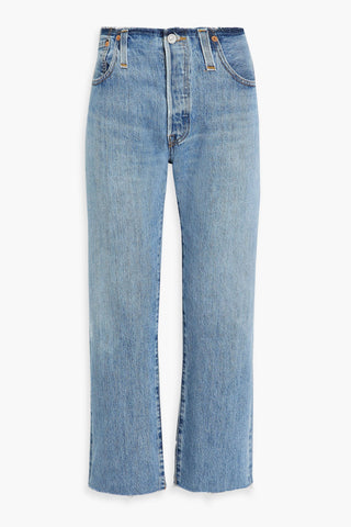 RE/DONE CROPPED HIGH-RISE STRAIGHT-LEG JEANS - Size 32