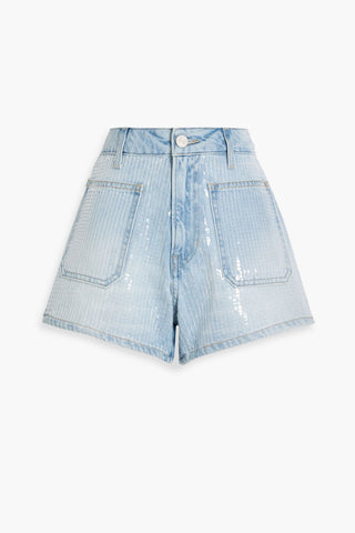 FRAME SEQUINED DENIM SHORTS - Size 28