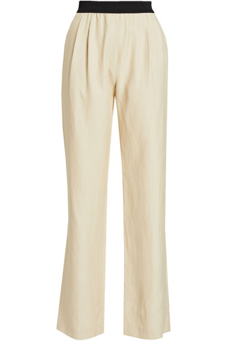 LOULOU STUDIO TAKAROA PLEATED TWILL STRAIGHT-LEG PANTS - Size S