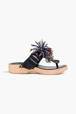 PUCCI EMBELLISHED LEATHER SANDALS - Size 40