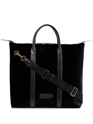 Tom Ford Velvet Top Handle Travel Bag Black