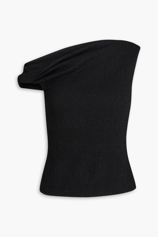RAG & BONE LOU ONE-SHOULDER STRETCH-SEERSUCKER TOP - Size M