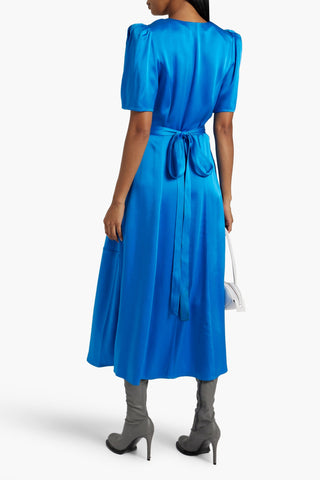STELLA MCCARTNEY BELTED SATIN MIDI DRESS - Size 36