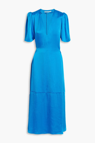 STELLA MCCARTNEY BELTED SATIN MIDI DRESS - Size 36