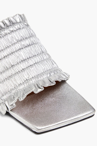 GANNI SHIRRED METALLIC MULES - Size 37