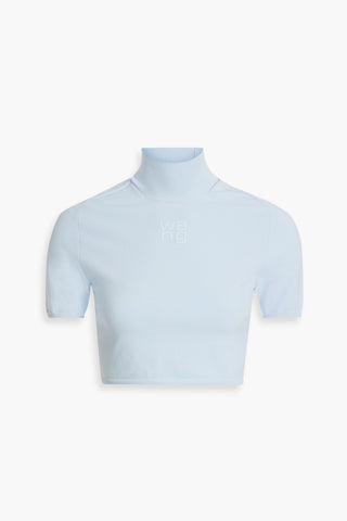 ALEXANDER WANG CROPPED STRETCH-KNIT TURTLENECK TOP - Size XS