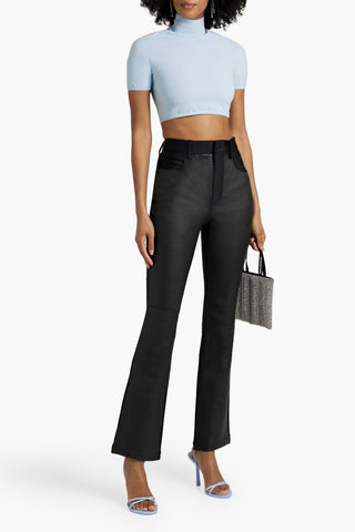 ALEXANDER WANG CROPPED STRETCH-KNIT TURTLENECK TOP - Size XS