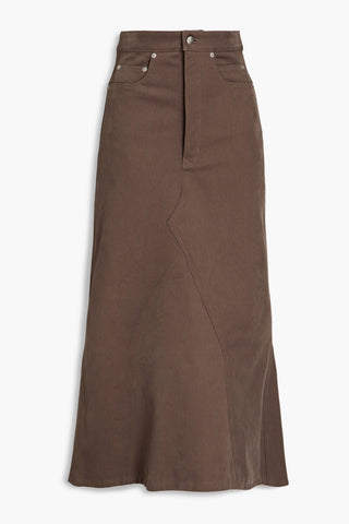 RICK OWENS GODET FLARED DENIM MIDI SKIRT - Size 40
