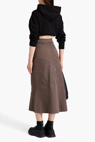 RICK OWENS GODET FLARED DENIM MIDI SKIRT - Size 40