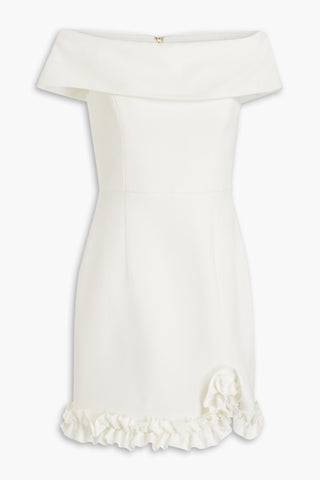 REBECCA VALLANCE AMINA RUFFLED CREPE MINI DRESS - Size 16