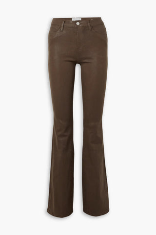 FRAME LE HIGH COATED HIGH-RISE FLARED JEANS - Size 32