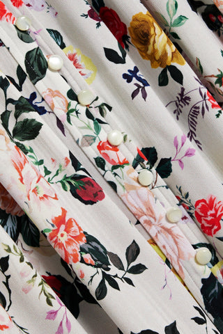 RABANNE PINTUCKED FLORAL-PRINT STRETCH-JERSEY MAXI DRESS - Size 38