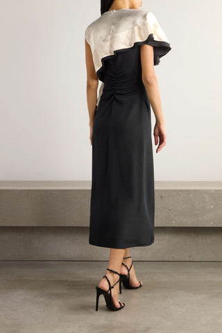 ALTUZARRA TOPOLINO LAYERED SILK-SATIN MIDI DRESS - Size 40