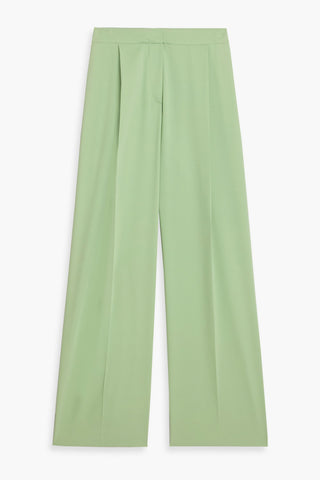 OSCAR DE LA RENTA WOOL-TWILL WIDE-LEG PANTS - Size 8
