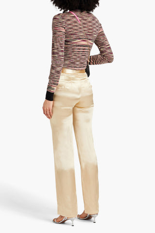 VICTORIA BECKHAM SATIN STRAIGHT-LEG PANTS - Size 6