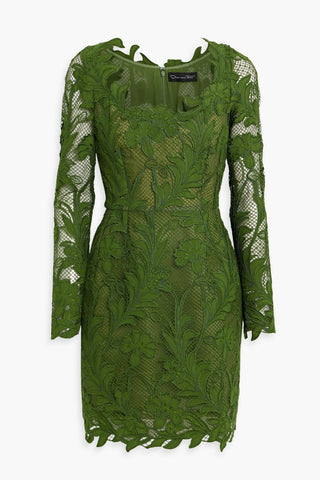 OSCAR DE LA RENTA GUIPURE LACE MINI DRESS - Size 4
