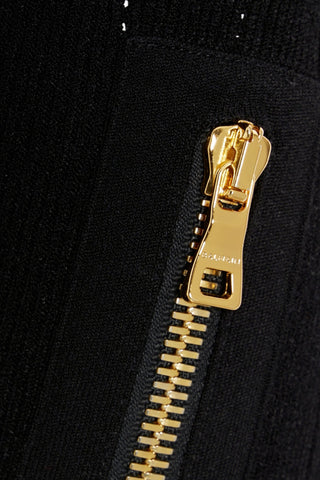 BALMAIN RIBBED-KNIT SKINNY PANTS - Size 48