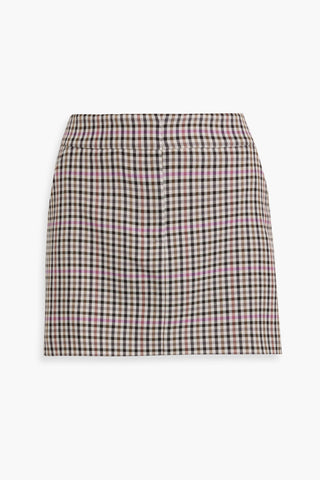 VERONICA BEARD CHECKED TWEED MINI SKIRT - Size 8