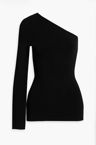 VICTORIA BECKHAM ONE-SHOULDER STRETCH-KNIT TOP - Size 1
