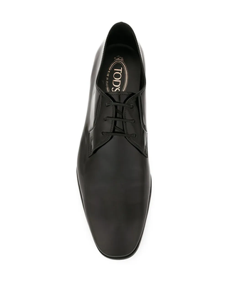 Tods Polished Leather Lace-Up Derby Shoes Black