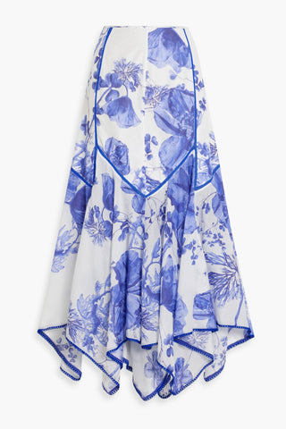 CHARO RUIZ NOPY FLORAL-PRINT COTTON-BLEND VOILE MAXI SKIRT - Size S