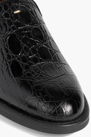 GIUSEPPE ZANOTTI DORIES CROC-EFFECT LEATHER LOAFERS - Size 37.5