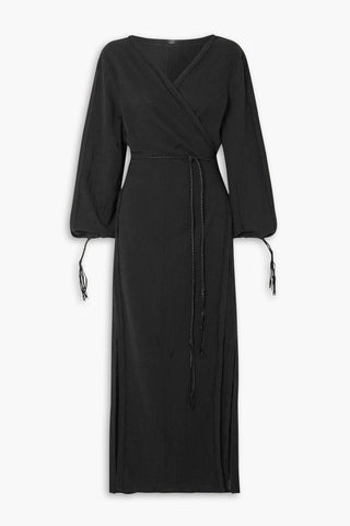 CARAVANA CAHKIY BELTED WRAP-EFFECT COTTON-GAUZE MAXI DRESS - Size ONESIZE
