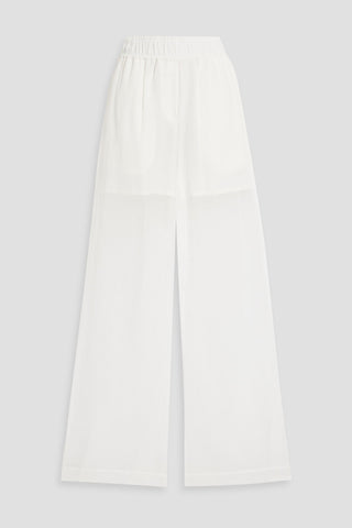 BRUNELLO CUCINELLI COTTON-ORGANDIE WIDE-LEG PANTS - Size 44
