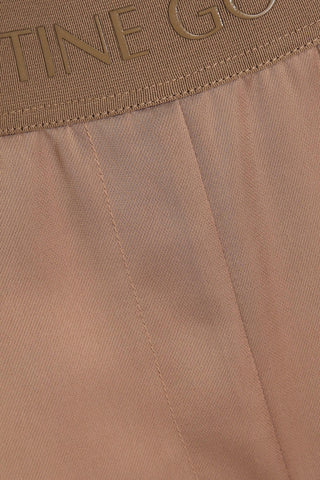 STINE GOYA CIARA PLEATED SATIN-TWILL WIDE-LEG PANTS - Size S
