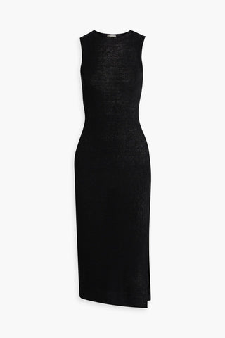 ONIA RIBBED LINEN-BLEND MIDI DRESS - Size S