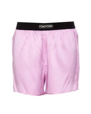 Tom Ford Silk Lilac Elastic Waist Shorts