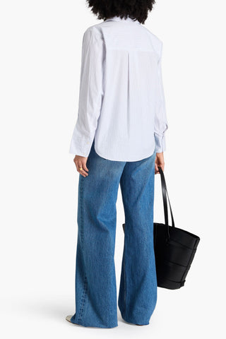DEREK LAM WESLEY STRIPED COTTON-POPLIN SHIRT - Size M