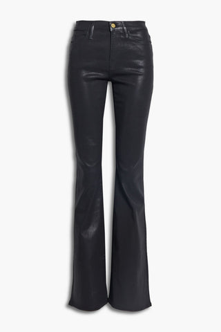 FRAME LE HIGH COATED HIGH-RISE FLARED JEANS - Size 32