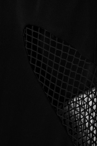 Tom Ford Fishnet Sleeve Mock Neck Mini Dress Black