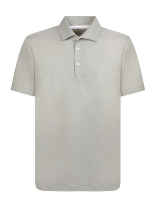 Brunello Cucinelli Cotton Two-Button Polo Shirt Sage Green