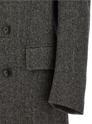 Tom Ford Herringbone Tweed Double-Breasted Overcoat Black White