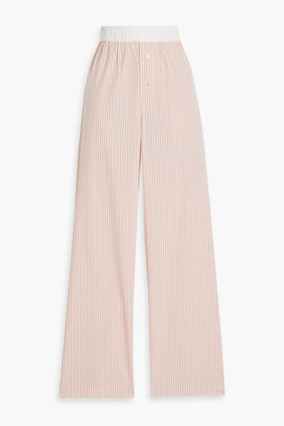 BY MALENE BIRGER HELSY STRIPED COTTON-POPLIN STRAIGHT-LEG PANTS - Size 38