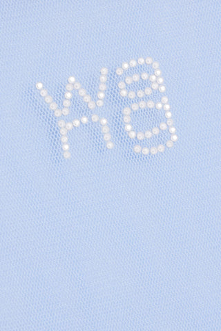 ALEXANDER WANG CRYSTAL-EMBELLISHED STRETCH-TULLE TOP - Size M