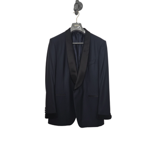 Tom Ford Tom Ford Navy Blue Wool Contrast Shawl Lapel Tuxedo Jacket