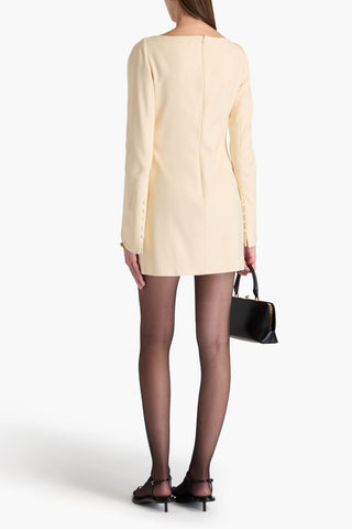 KHAITE TATE BUTTON-DETAILED WOVEN MINI DRESS - Size 8