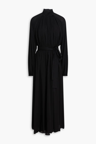 GABRIELA HEARST CEDRIC BELTED SILK-CREPE MIDI DRESS - Size 40