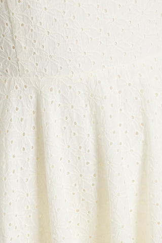 FRAME BRODERIE ANGLAISE COTTON MIDI DRESS - Size S