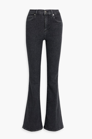 FRAME LE HIGH FLARE PINSTRIPED HIGH-RISE FLARED JEANS - Size 29