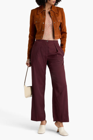 ACNE STUDIOS PLEATED SATIN WIDE-LEG PANTS - Size 34