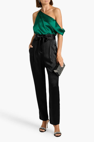 MICHELLE MASON DUCHESSE SILK-SATIN TAPERED PANTS - Size 2