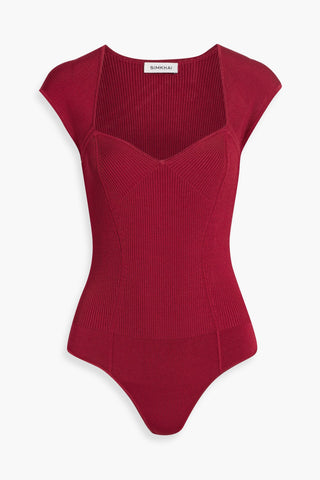 SIMKHAI BARBARA RIBBED-KNIT BODYSUIT - Size M