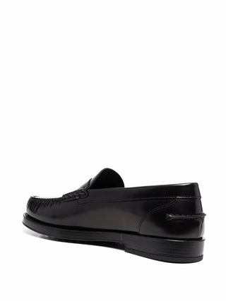 Tods Polished Leather Penny Loafers Black