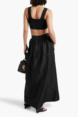 AJE. MIRABELLE WRAP-EFFECT LINEN-BLEND MAXI SKIRT - Size 6